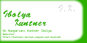 ibolya kuntner business card